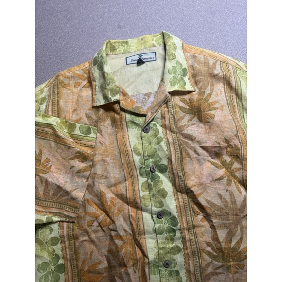 Tommy Bahama Other - Tommy Bahama Mens Sz M Hawaiian Linen Button Up Shirt‎ Floral  Yellow